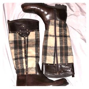 Tory Burch plaid  size 11 Boots